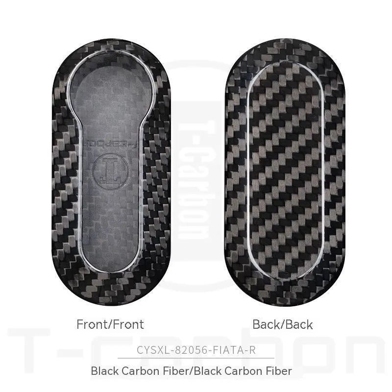 Carbon fiber key cover shell replacement set in black finish