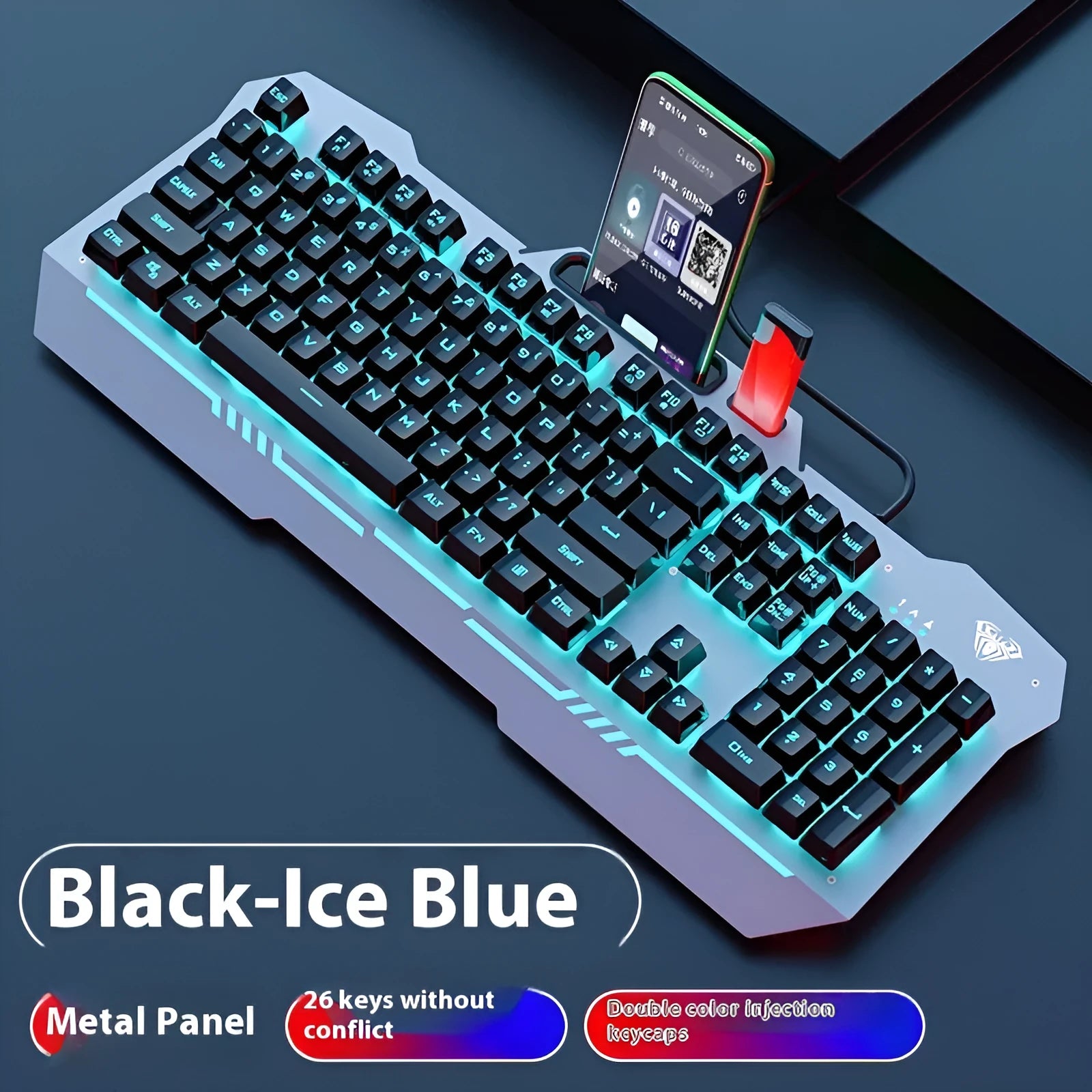 F3010 mechanical keyboard gaming bundle with metal construction and matching mouse and headset