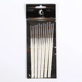 Set of 12 Pearl White handled artist paint brushes with nylon wool heads, sizes 000 to 4/0.
