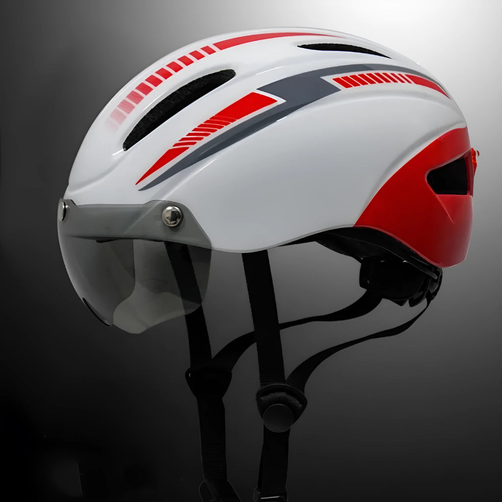 Adult bicycle helmet with PC shell EPS foam built-in taillight free size multiple colours