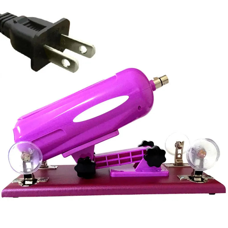 Bobb women's automatic telescopic thrusting sex tool in purple colour showing 37cm length