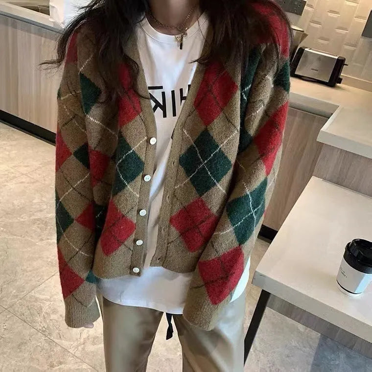 Casual acrylic knit cardigan coat in macaron colours with regular sleeves