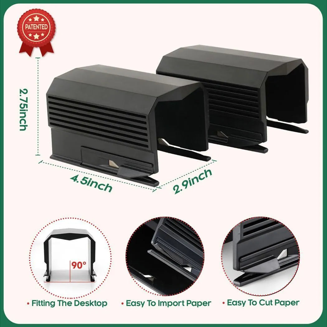 Creative plastic roll paper cutter in black for cutting wrapping paper and scroll packaging