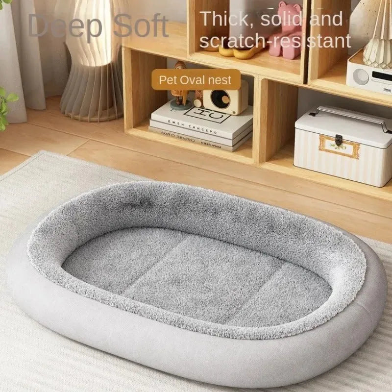 Thickened winter dog kennel for small and medium dogs in grey colour with soft padded interior