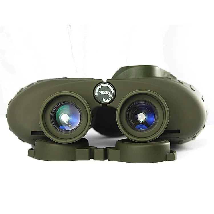 10x50 binocular telescope with compass in army green for outdoor navigation