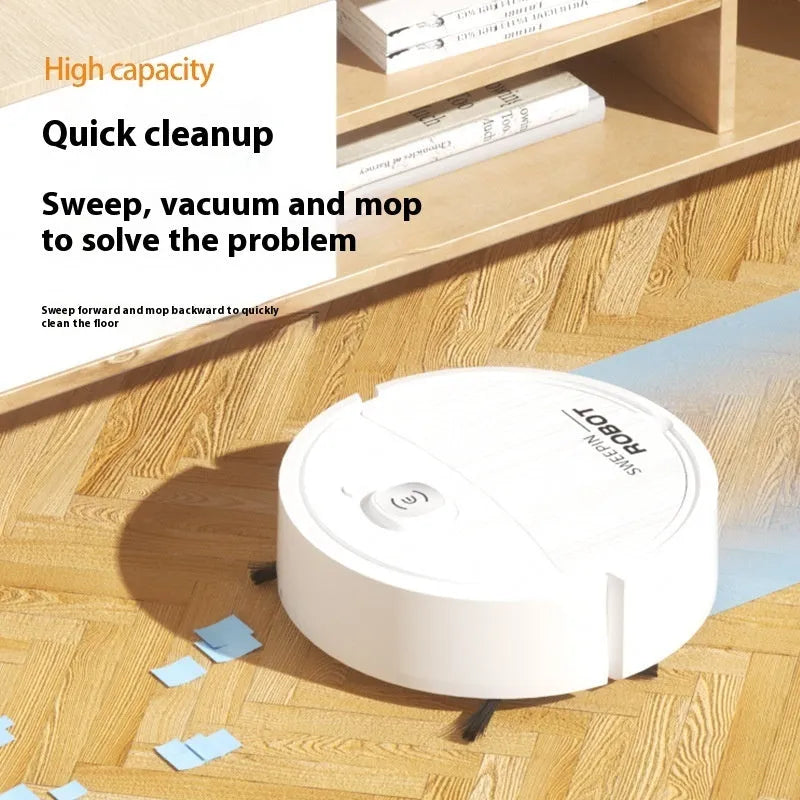 Mini sweeping robot home cleaning vacuum cleaner USB rechargeable in white, black, and violet colour options