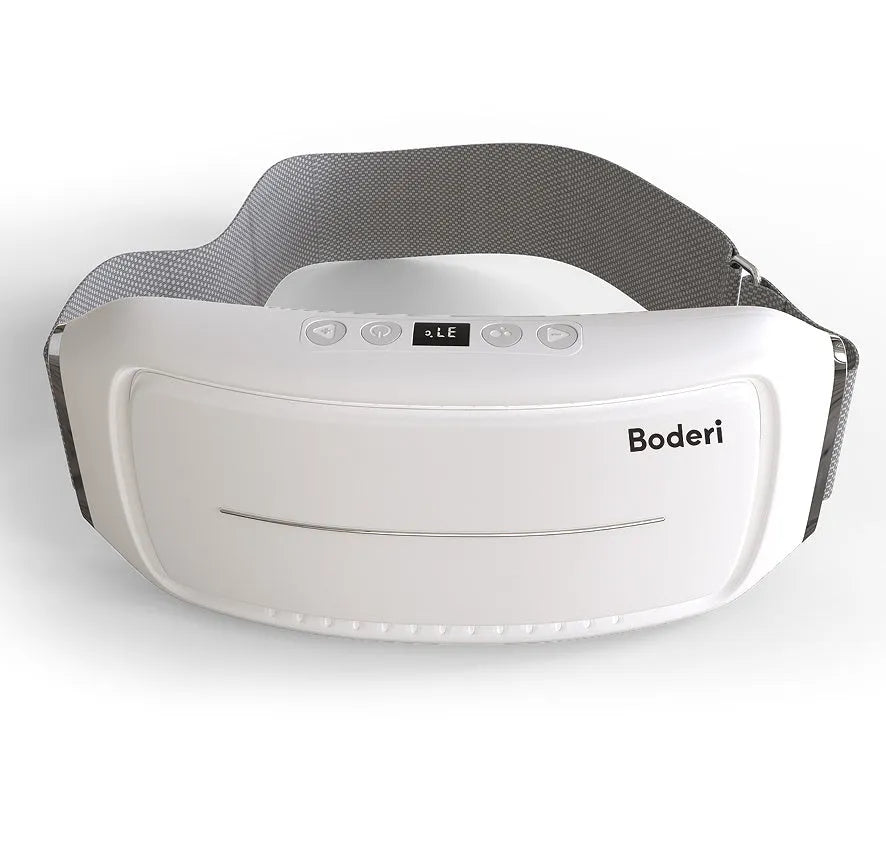 Adjustable abdominal toning belt with electrodes and wireless remote control.