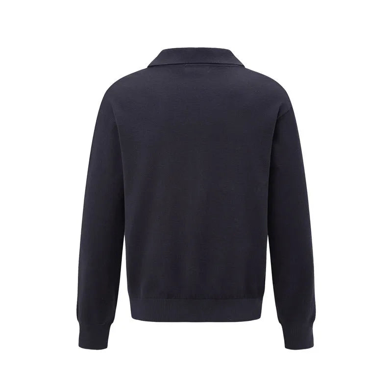 Loose pullover style acrylic blend sweater in black, dark grey, or creamy-white colours