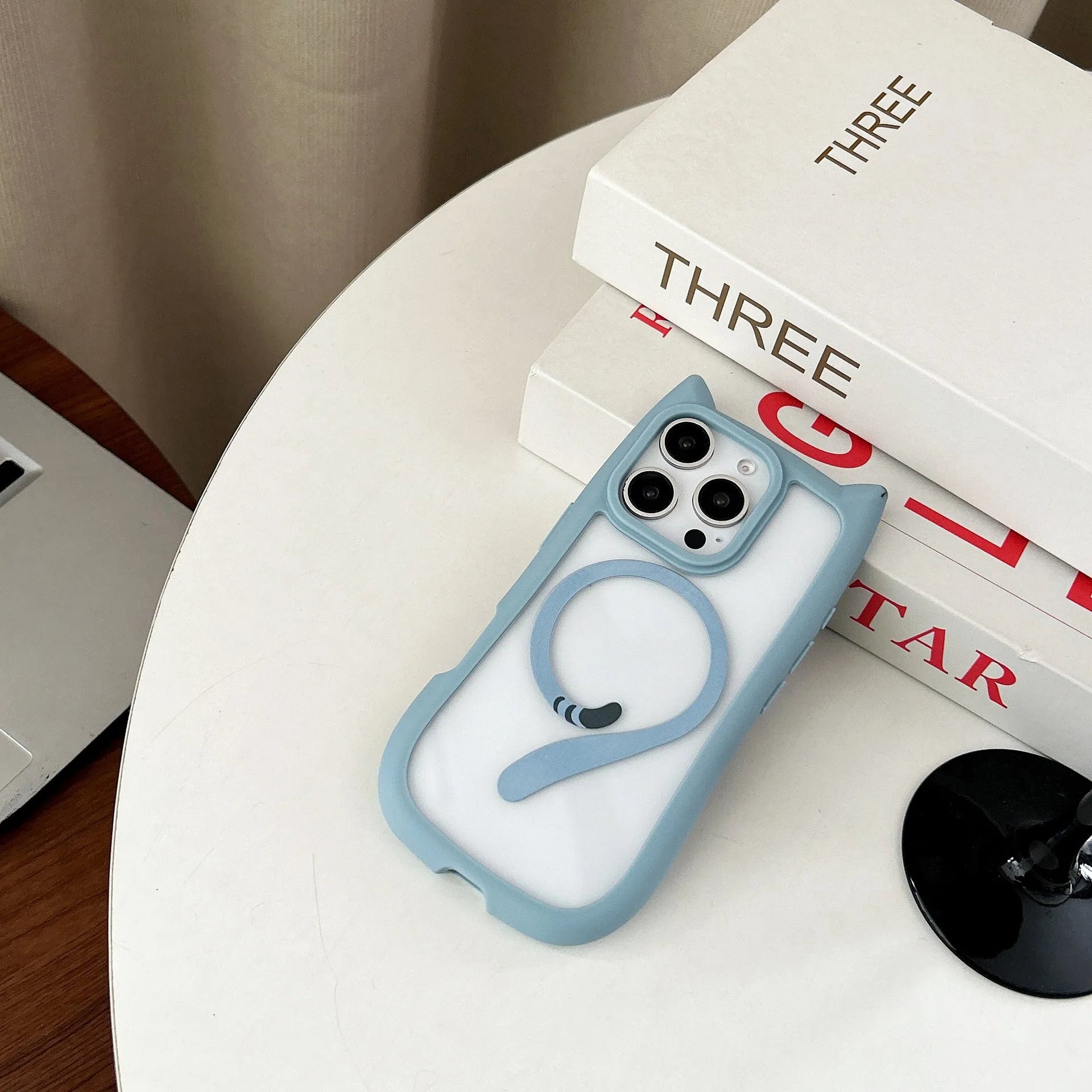 Transparent acrylic TPU phone case with magnetic suction for Apple IPhone 17 models in black colour