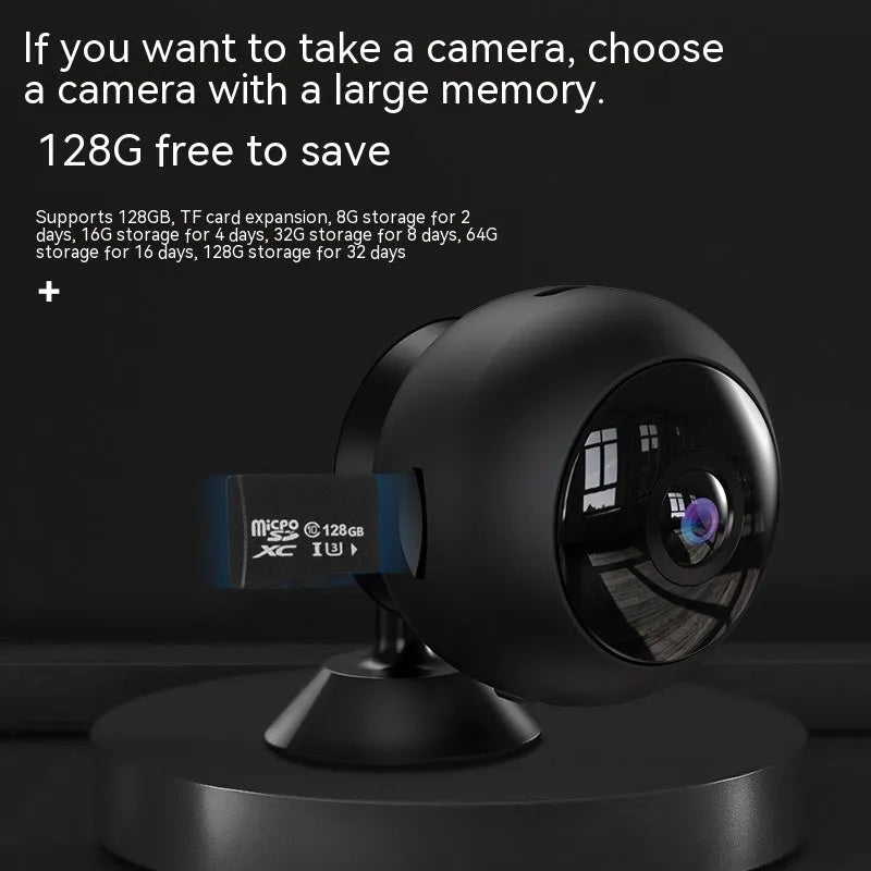 1080p wireless Wi-Fi indoor surveillance camera with 3.6mm lens on white background