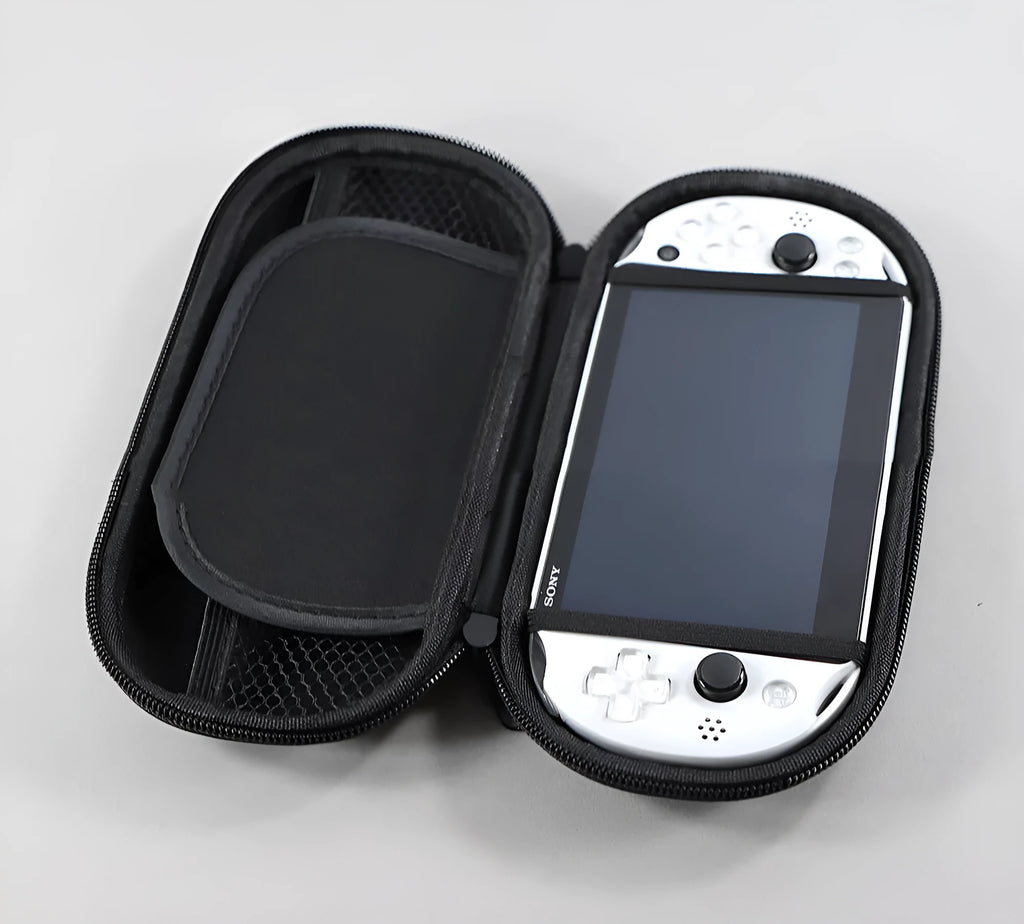 Black shockproof storage bag for PSVita console, protective travel pouch