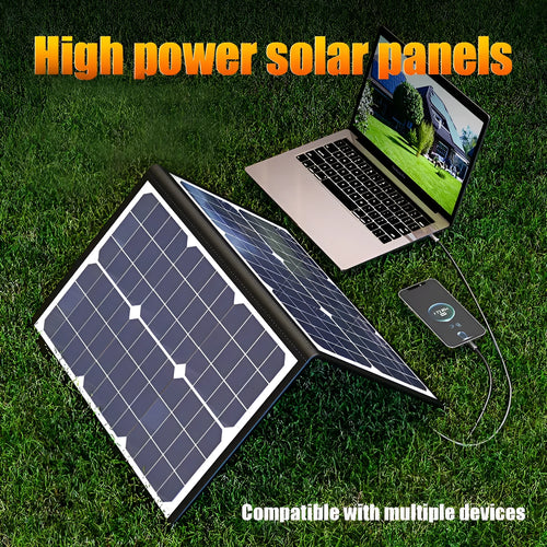 Black 40W portable folding solar panel bag with compact 425x285x8mm folded dimensions