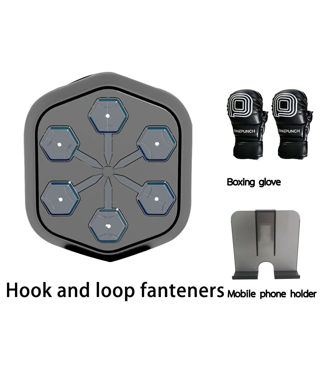 Black smart boxing machine with Bluetooth link and 200kg strike capacity