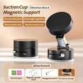 Ultra magnetic foldable car phone mount with vacuum suction cup and 360 degree rotation in black