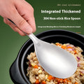 Thick 304 stainless steel meal spoon with solid colour and simple style on a neutral background