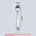 Stainless steel Western-style tableware set with anti-handshaking design including heavy-duty spoon, fork, and knife on a neutral background.