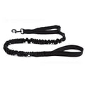 Dog retractable elastic reflective hand holding rope nylon lead in black with 100kg tension rating