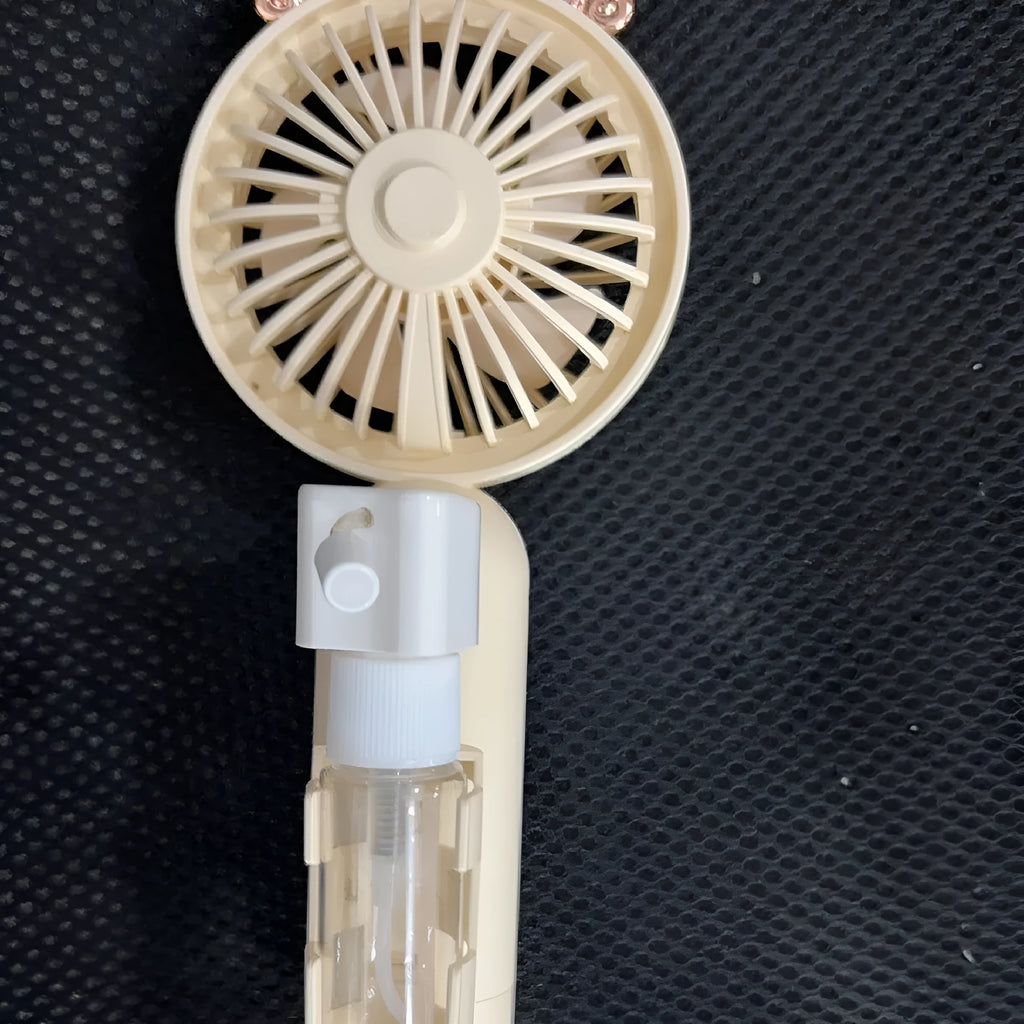 USB rechargeable plastic nozzle fan in five colour options with compact dimensions