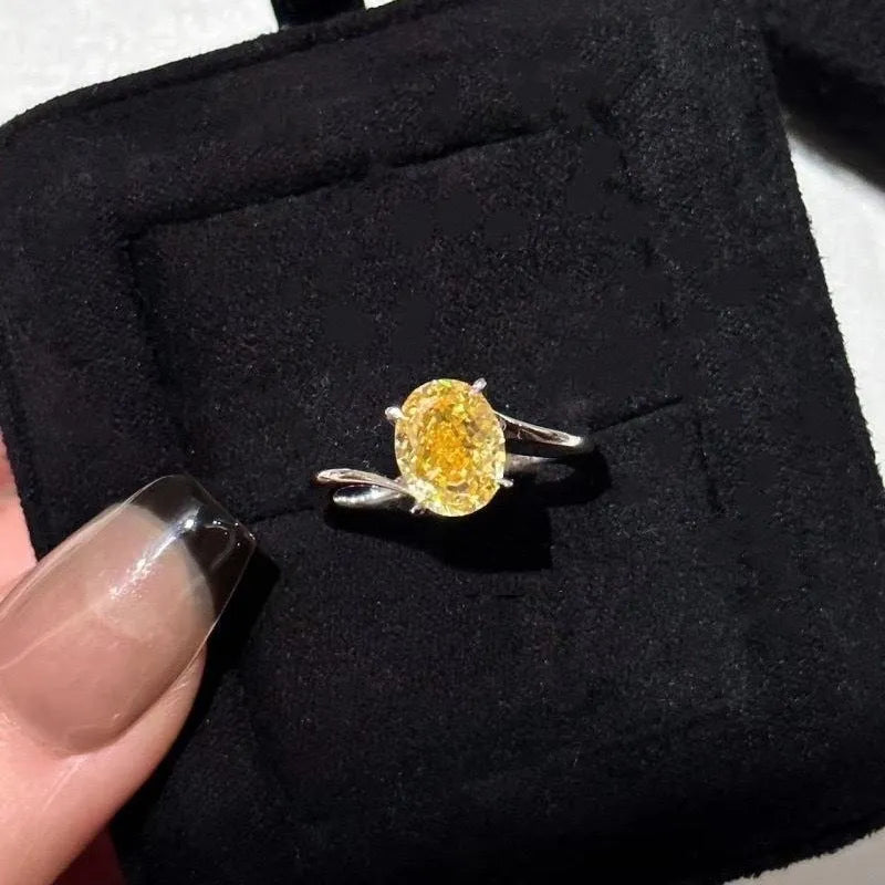 Women's yellow rock sugar ring made of copper with Seiko finish, multiple sizes available