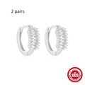 Sterling silver geometric stud earrings with small round circle design in gold or silver tone
