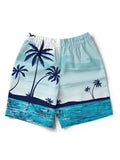 Men's quick-dry 3D print micro-elastic swimming trunks in colour ZC13, polyester fabric, size L