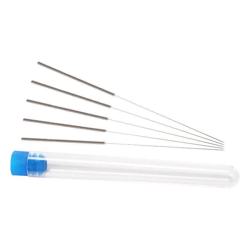 Box of ten 3D printer nozzle cleaning needles with stainless steel wires and nylon handles for E3D V6 and MK8 hotends