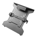 Notebook stand tray with open base for heat dissipation, supports laptops up to 17.3 inches, in a black plastic and metal finish