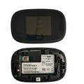 Black portable 4G wireless router with compact dimensions for mobile internet access