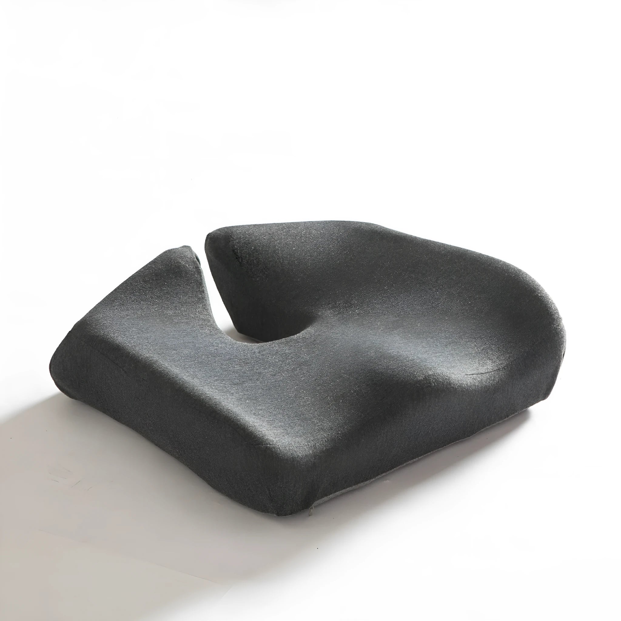 Memory foam office chair cushion in black, dark grey, or light grey measuring 36x40x11 cm