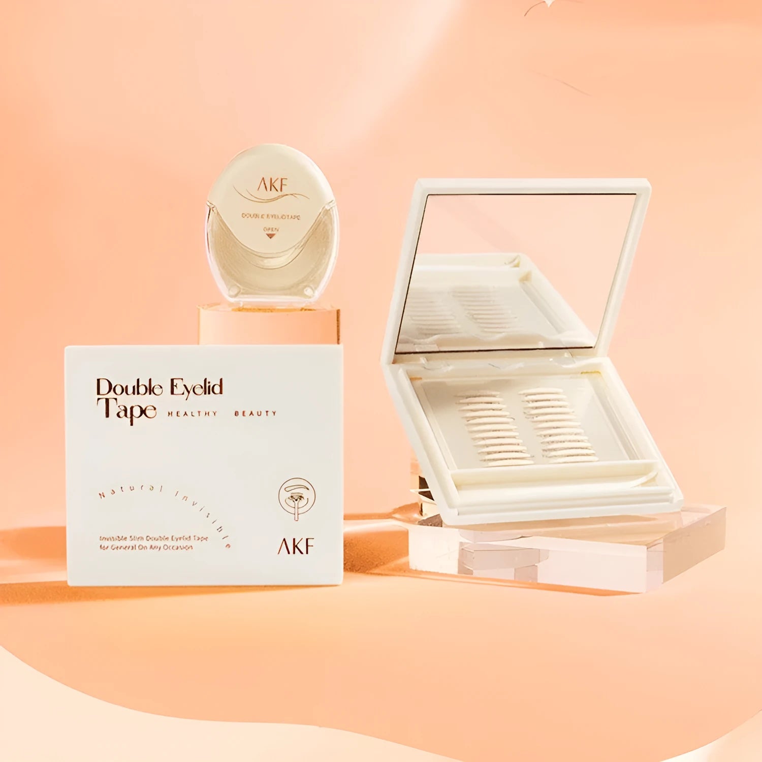Double eyelid stickers roll with invisible traceless lace design showing 120 adhesive patches