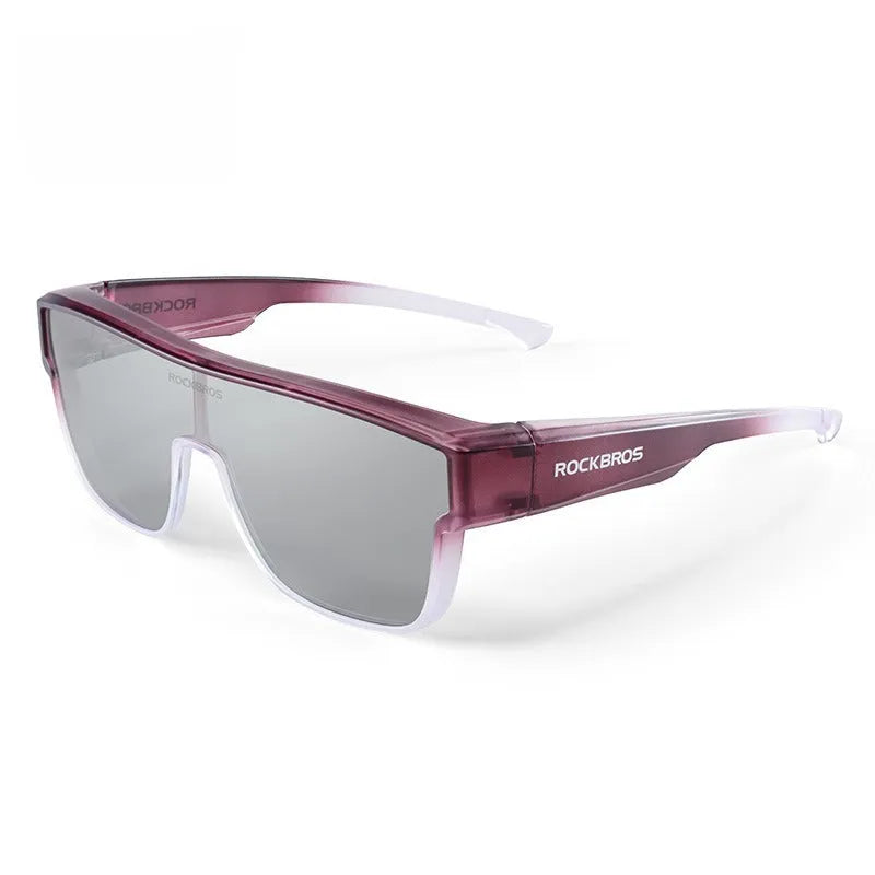 Cycling polarized large frame goggles with TAC lens and TR frame in black sand gray colour