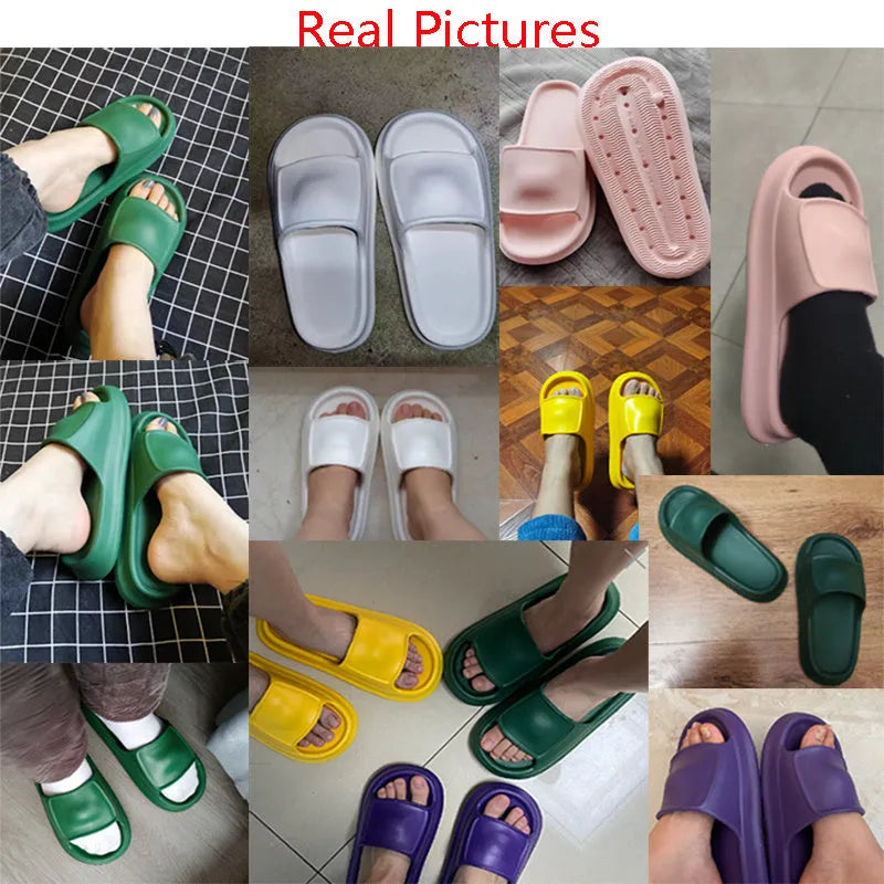 Soft EVA flip-flop slippers with thick 3.5cm sole in seven colour options