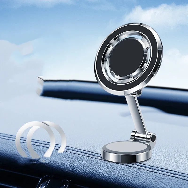 360 degree rotating car phone holder with magnetic adhesive mount in black or silver