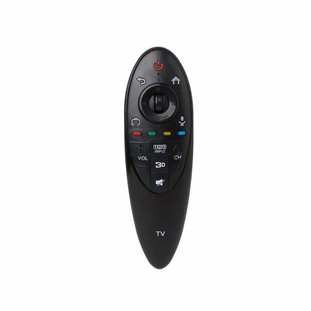 Black ABS remote control for LG AN-MR500G/AN-MR500, side view showing button layout and compact size