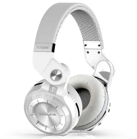 Bluedio T2 Plus wireless on-ear headphones in blue colour with headband and large ear cups.