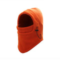 Unisex windproof fleece hat with face mask and neck guard in black