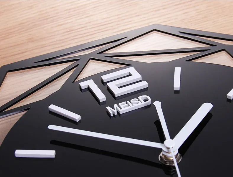 Acrylic wall clock with white dial and green frame, silent sweeping movement, 40cm size