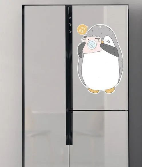 Nordic penguin design refrigerator message board 45cm by 30cm soft magnet coated paper