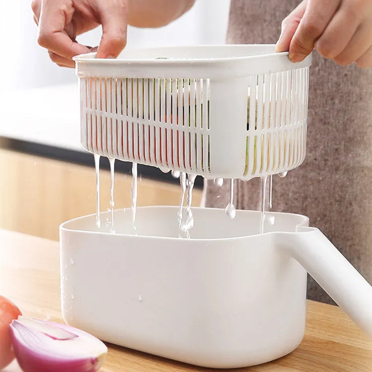 Multifunctional vegetable cutter with stainless steel blades in blue colour, Nordic design