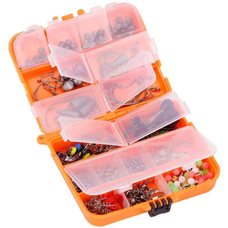 Weihe 257-piece fishing lure accessories set in protective ABS box for Texas, sea and rock fishing