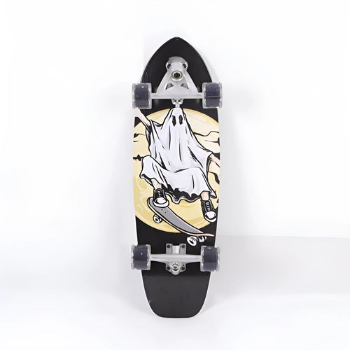 White 31-inch maple wooden street scooter on pavement