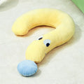 Blue and yellow rectangular pet pillow for dogs and cats, measuring 62cm by 39cm.