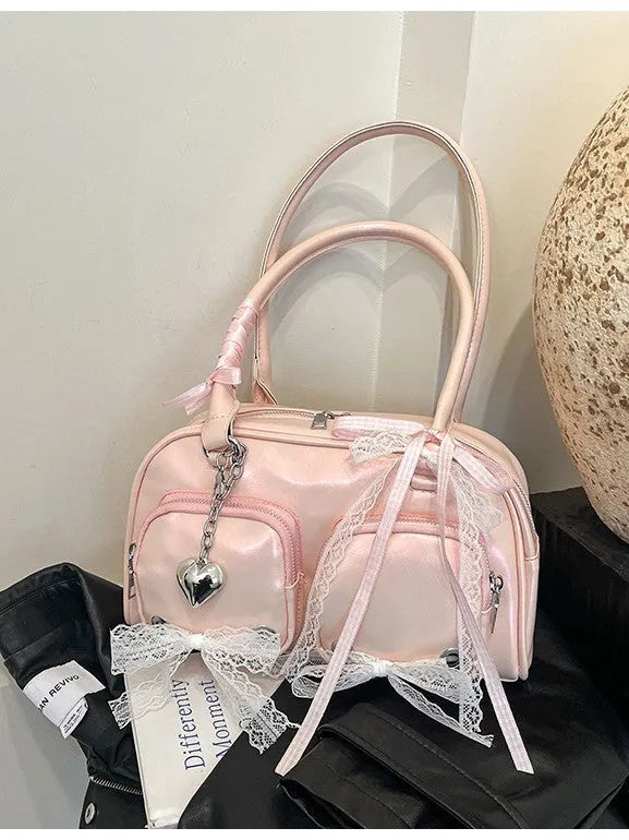 Women's beige horizontal square PU shoulder bag with double straps and internal phone compartment