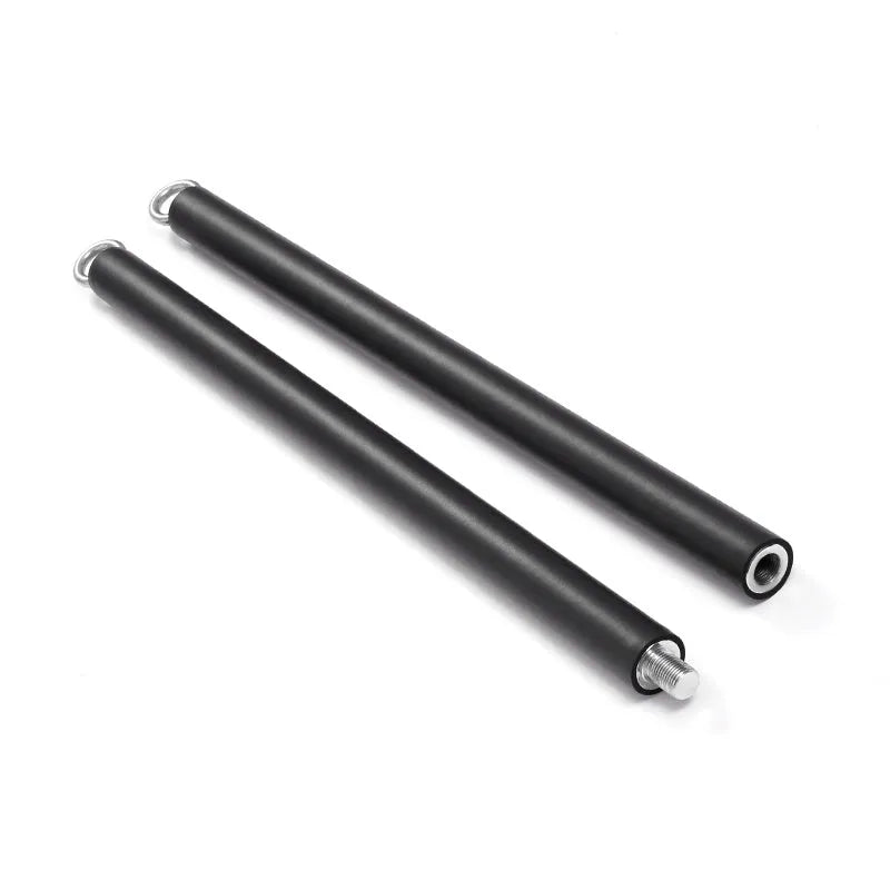 Gym equipment handle accessory with bearing ring, steel pipe and stainless steel construction, black EVA sponge grip, 980mm length