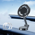 360 degree rotating car phone holder with magnetic adhesive mount in black or silver