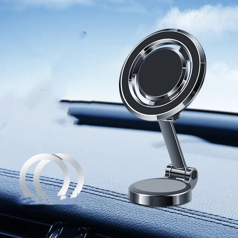 360 degree rotating car phone holder with magnetic adhesive mount in black or silver
