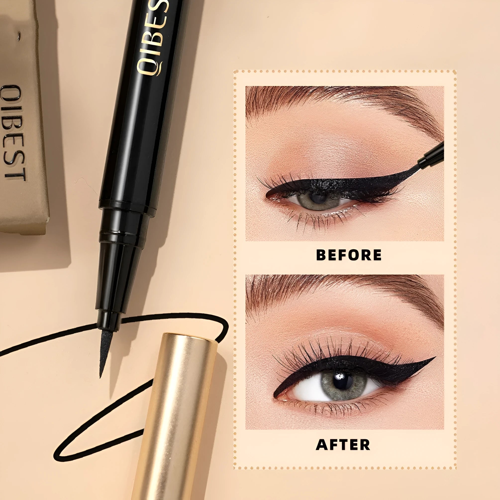 Black liquid eyeliner pen with sweat-proof quick-drying formula Q2407 classification