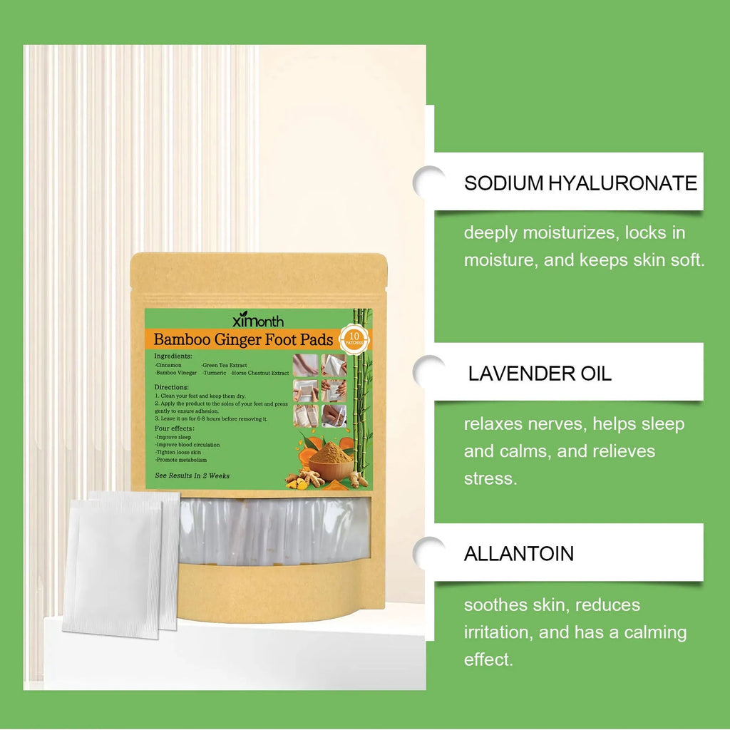 Pack of 10 adhesive body nursing bandages with ginger and turmeric ingredients