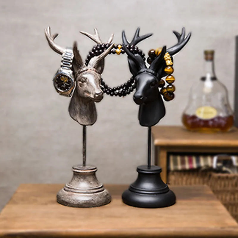 Natural resin animal sculpture home decoration in wood colour 32cm tall