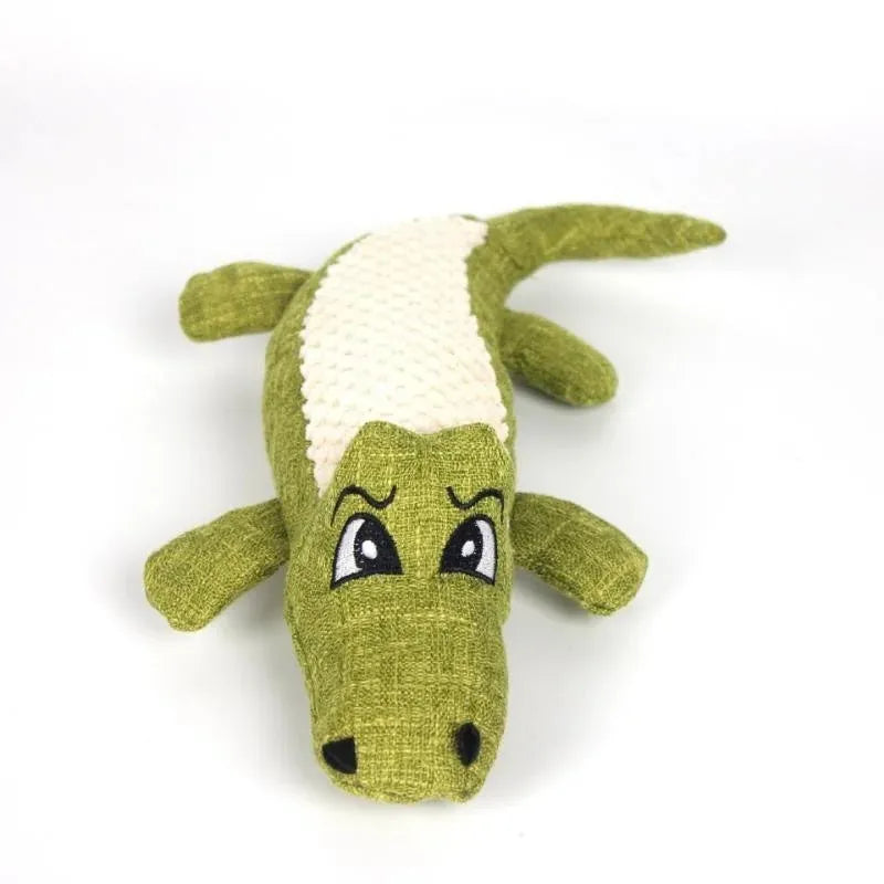 Pet plush toy with corn grid fabric in blue, green, and red colours for cats and dogs